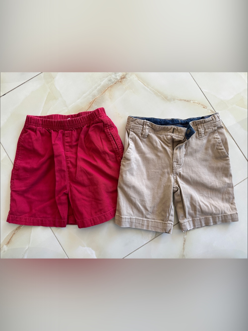 Talbots Kids Red and Khaki Shorts Pair